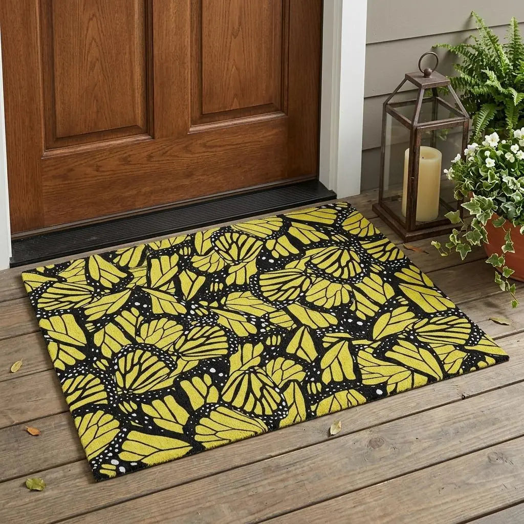 3' X 5' Yellow And Gold Animal Print Washable Indoor Outdoor Area Rug Homeroots Outdoor