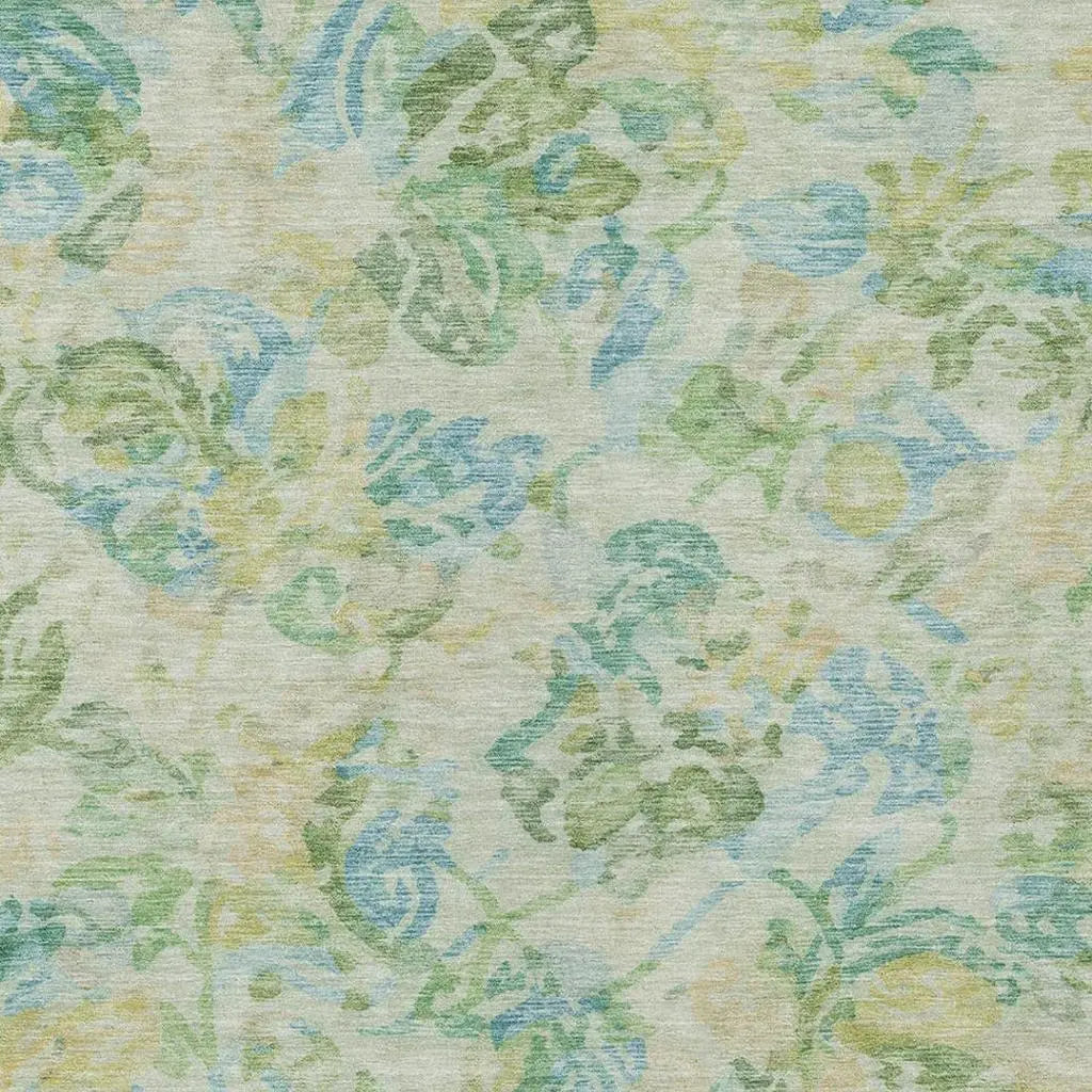 3' X 5' Yellow And Gold Floral Washable Indoor Outdoor Area Rug Homeroots Outdoor