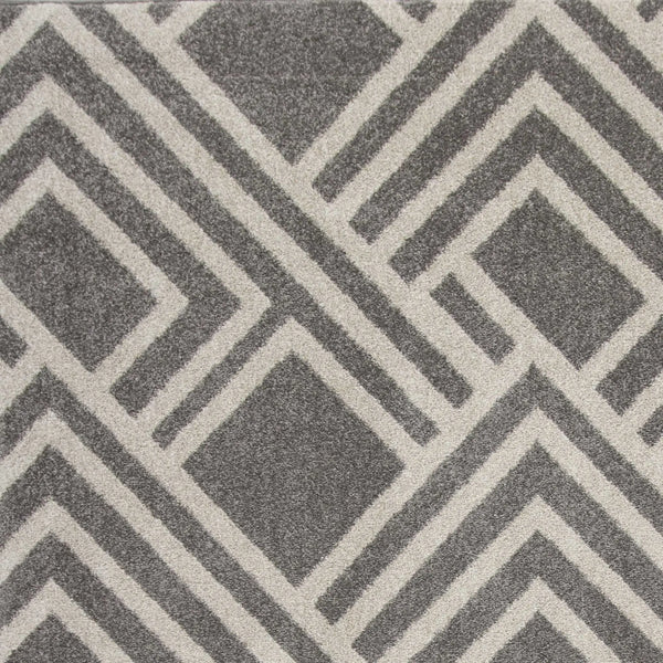 3'X5' Grey Machine Woven Uv Treated Geometric Indoor Outdoor Area Rug Homeroots Outdoor