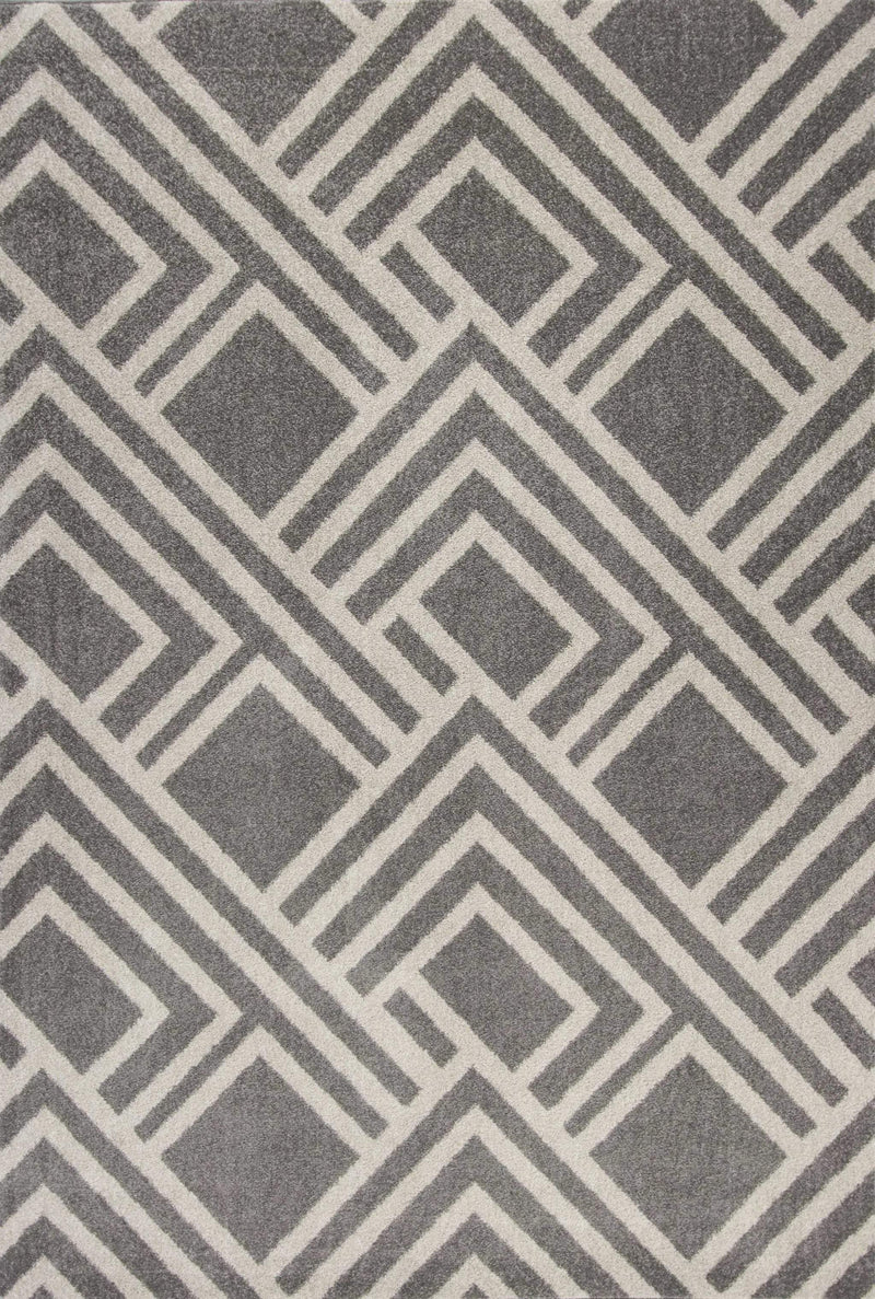 3'X5' Grey Machine Woven Uv Treated Geometric Indoor Outdoor Area Rug Homeroots Outdoor