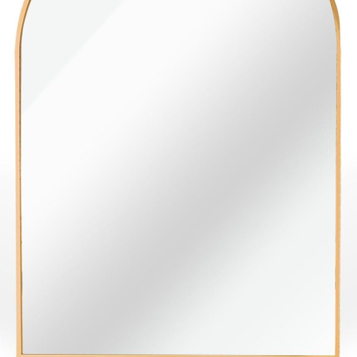 30" Gold Aluminum Arch Framed Bathroom Vanity Mirror - Bed & Bath