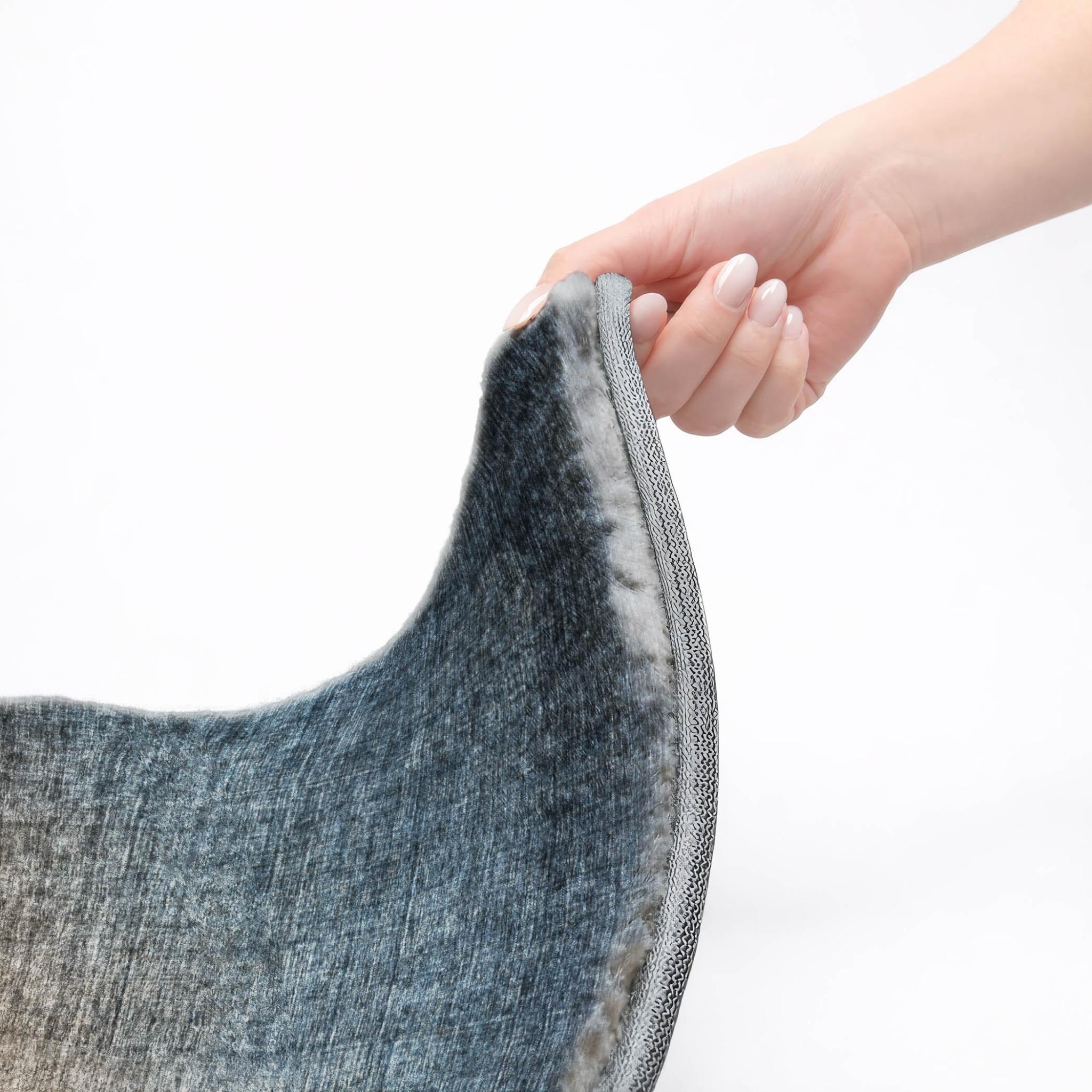 10' X 14' Navy Blue And Blue Ombre Shag Washable Area Rug With UV Protection - Home & Garden