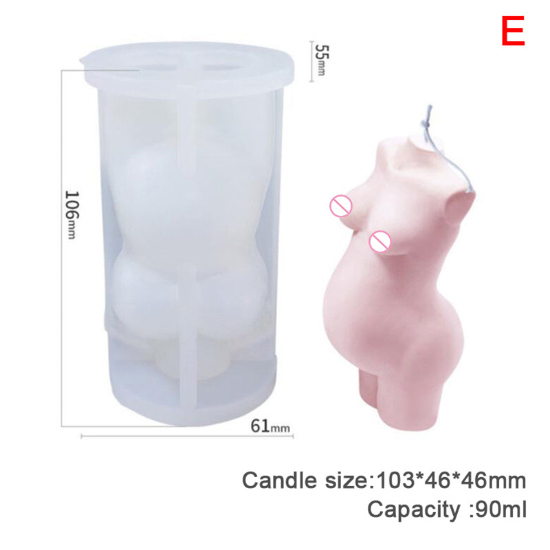 Female Body Art Statue Candle Silicone Mold Home Decoration Crafts Making Mould Female Male Body Figurines Candle 3D Mould E
