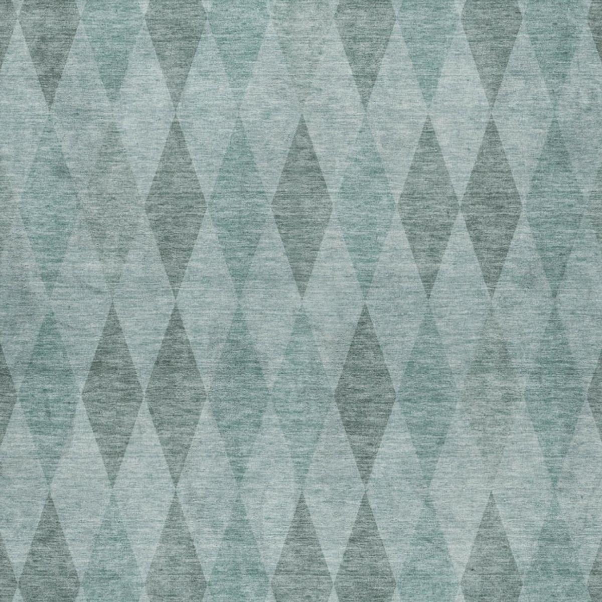 10' X 14' Teal And Gray Geometric Shag Washable Area Rug With UV Protection - Home & Garden