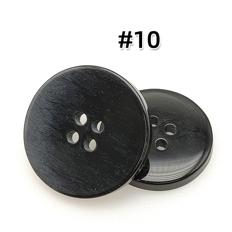 Four-Hole Mixed Flower Resin Button Wild Round Coat Button Suit Suit Wind Clothes Clothing Accessories Button 15mm #10