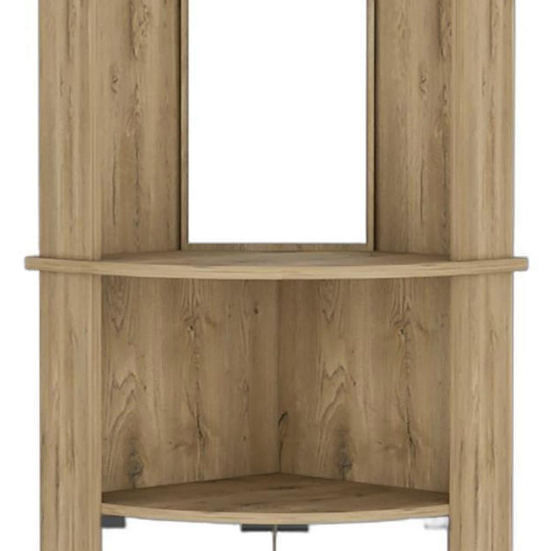 18" Natural Wood Corner Bar Cabinet - Kitchen & Dining