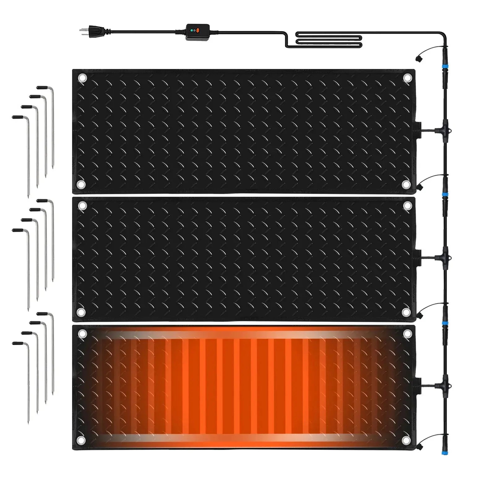 3pcs Heated Snow Melting Mats,10x30in  Electric Ice Melting Mats for Winter Snow Removal,Heated DrivewayDriveway Walkway Mats GreatEagleInc
