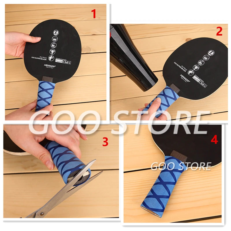 3pcs Table Tennis Rackets Overgrip Handle Tape Heat-shrinkable Material Ping Pong Set Bat Grips Sweatband Accessories