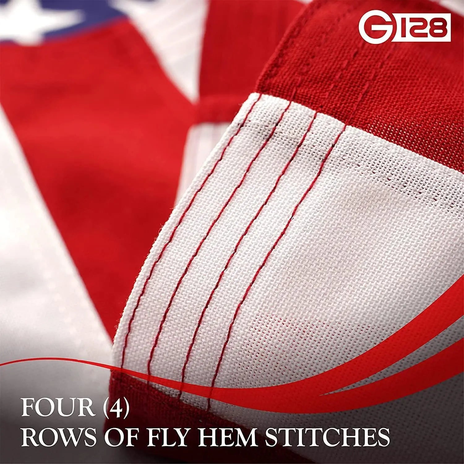 3x5 Ft American Flag Deluxe TearProof Series Featuring Super Tough Spun Polyester Embroidered Stars Sewn Stripes G128