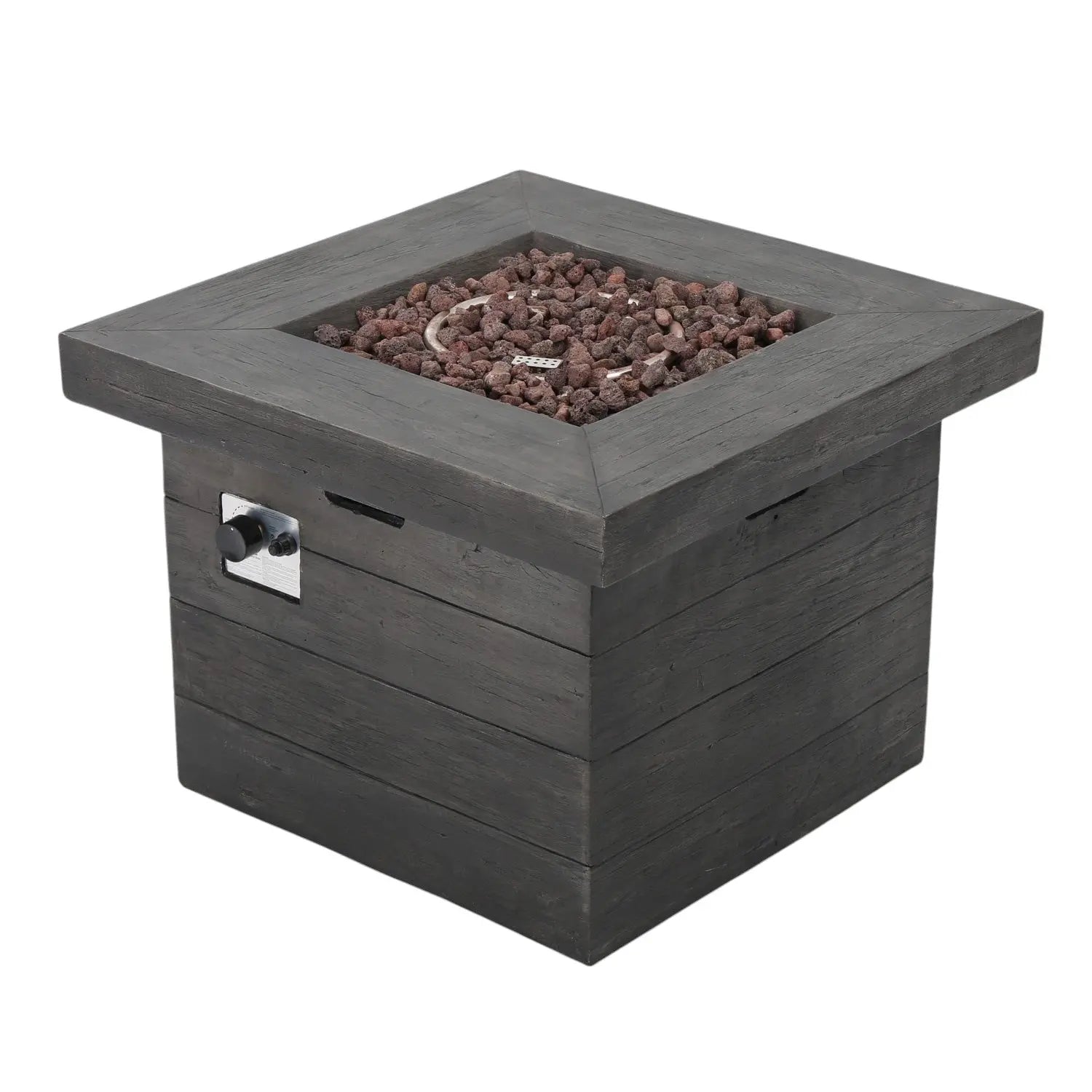 40000 BTU 32" Gray Steel Propane Rectangular Fire Pit With Cover Homeroots Outdoor