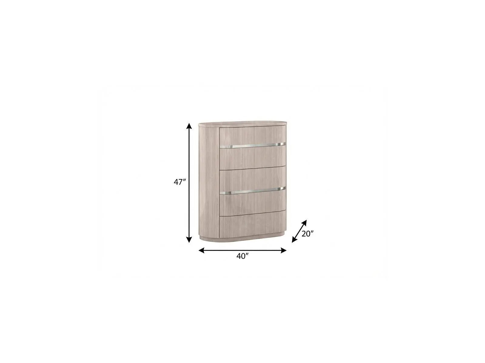 40" Beige Wood Four Drawer Dresser Homeroots Bed & Bath