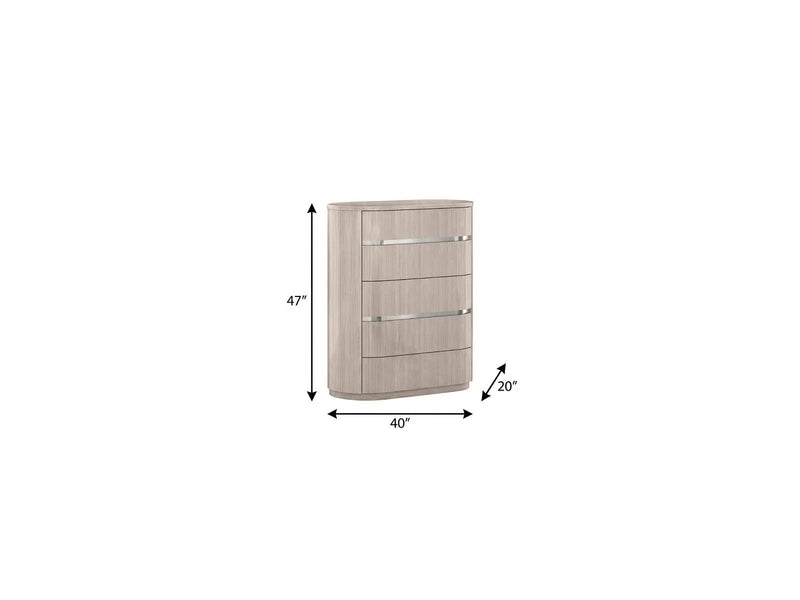 40" Beige Wood Four Drawer Dresser Homeroots Bed & Bath