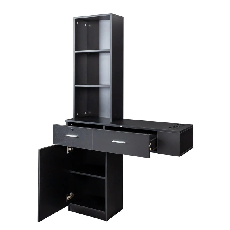 40" Black Wood Mirrored Two Drawer Vanity Table Homeroots Living Room