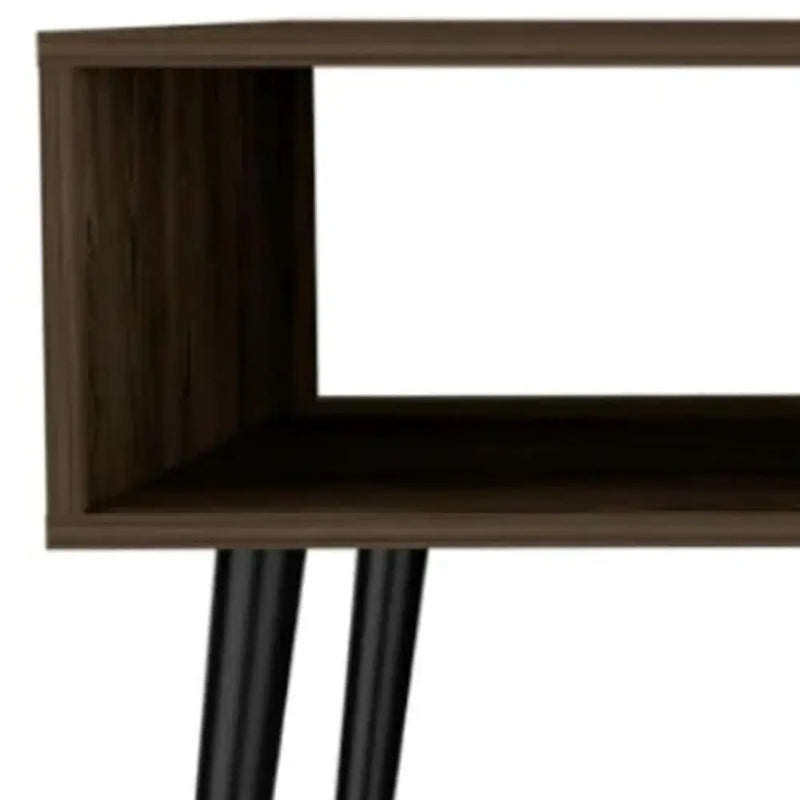 40" Brown And Black Coffee Table With Drawer And Shelf Homeroots Living Room