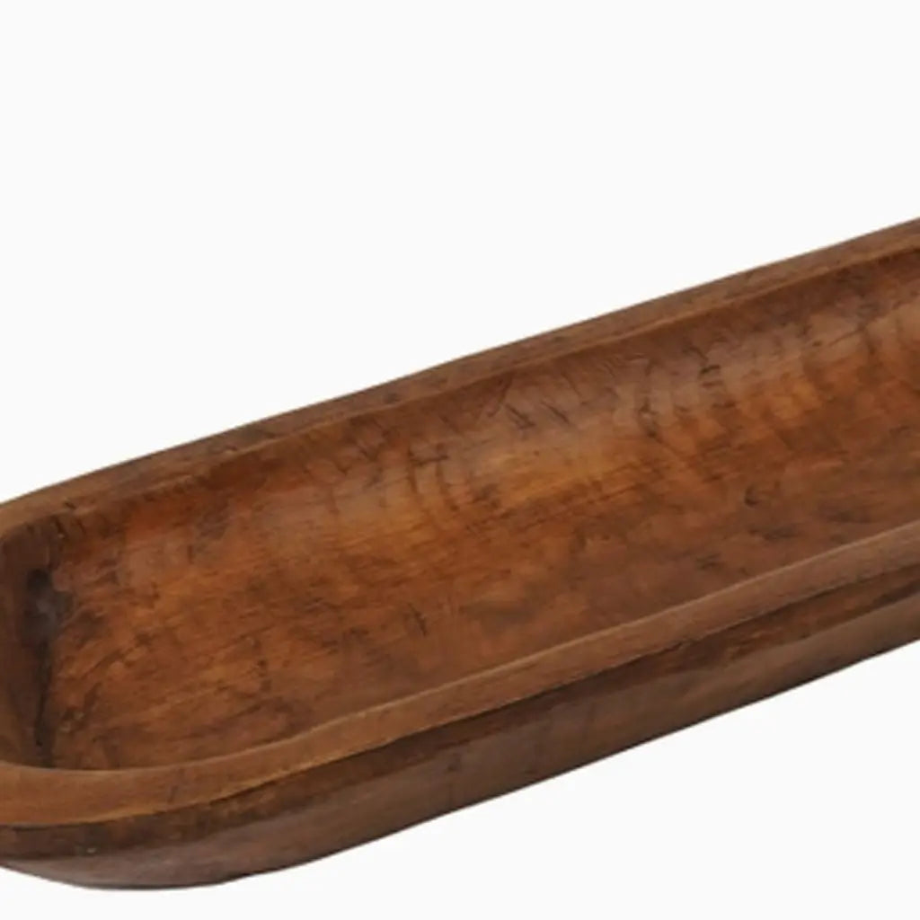 40" Brown Solid Wood Oval Dough Bowl Homeroots Kitchen & Dining