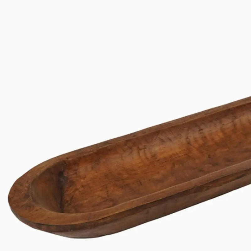 40" Brown Solid Wood Oval Dough Bowl Homeroots Kitchen & Dining