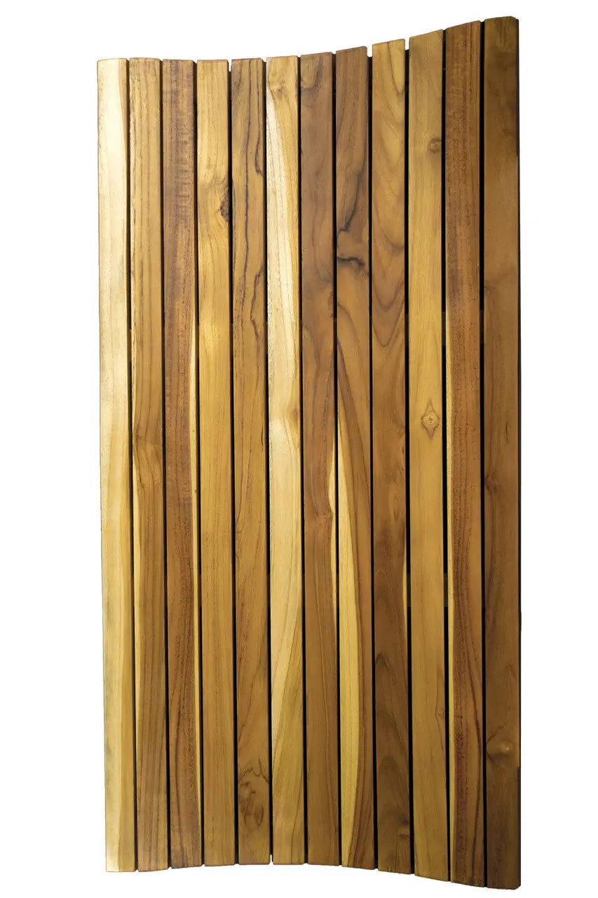 40" Brown Teak Slat Non Slip Bath Mat Homeroots Bed & Bath