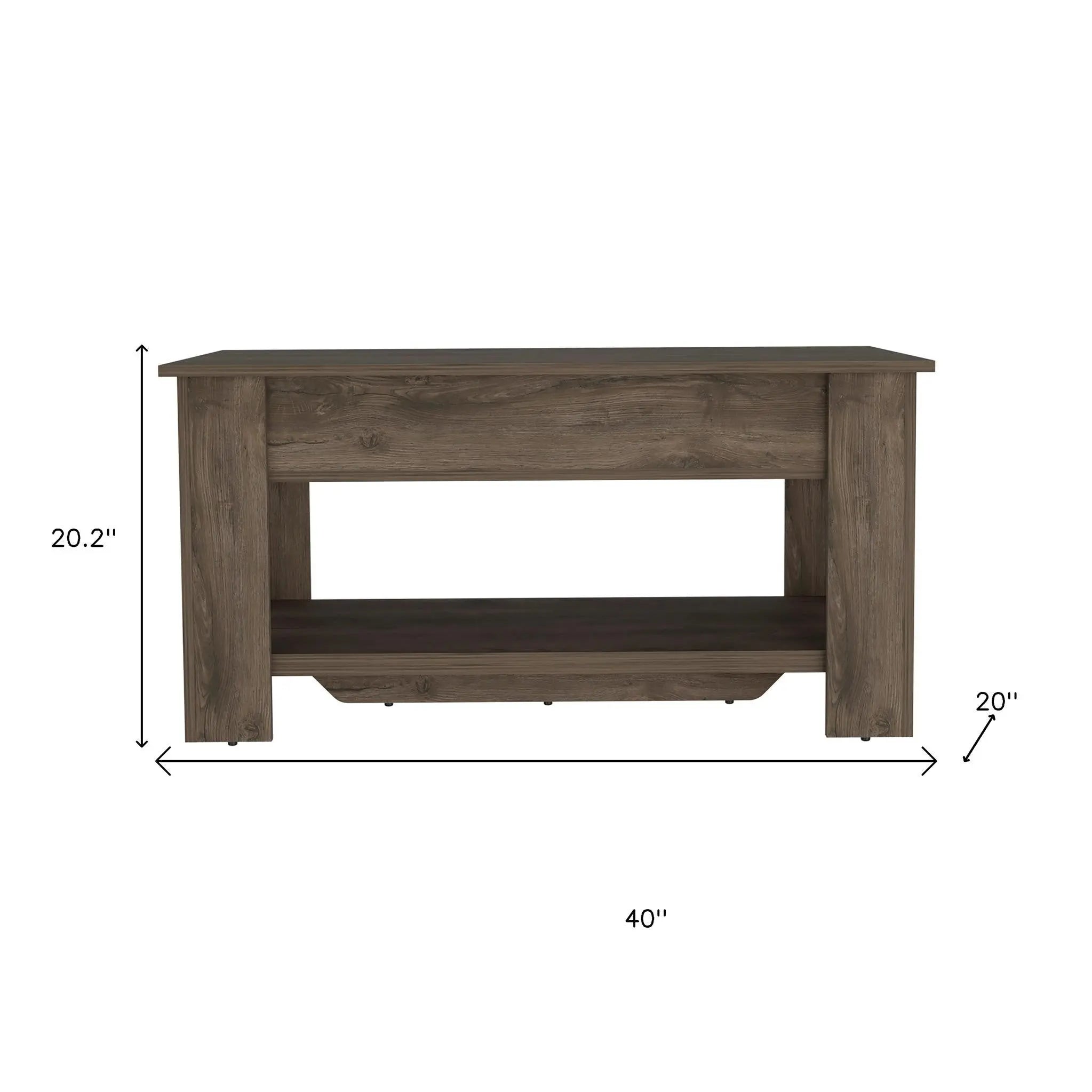 40" Dark Brown Storage Bench with Flip Top Homeroots Living Room