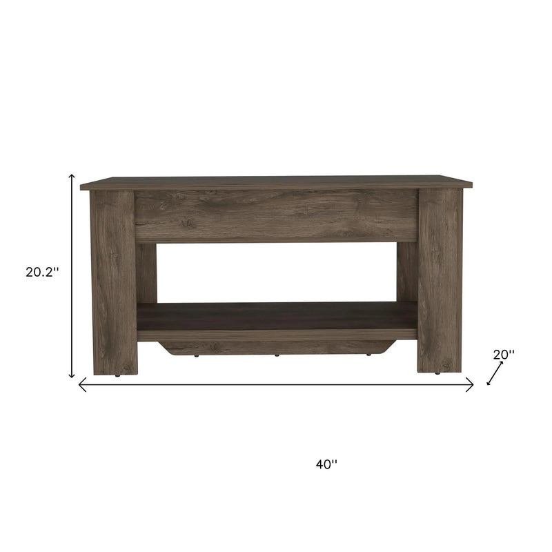 40" Dark Brown Storage Bench with Flip Top Homeroots Living Room