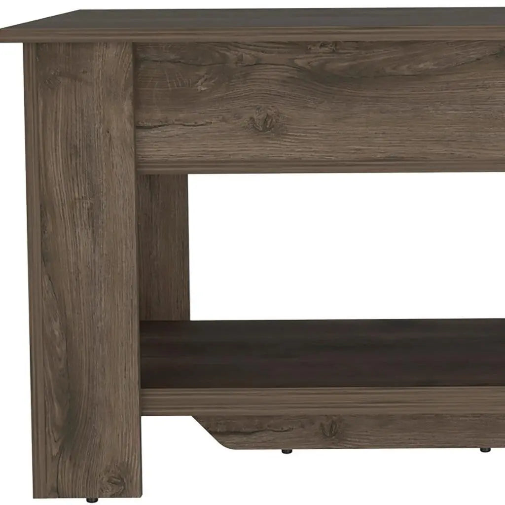 40" Dark Brown Storage Bench with Flip Top Homeroots Living Room