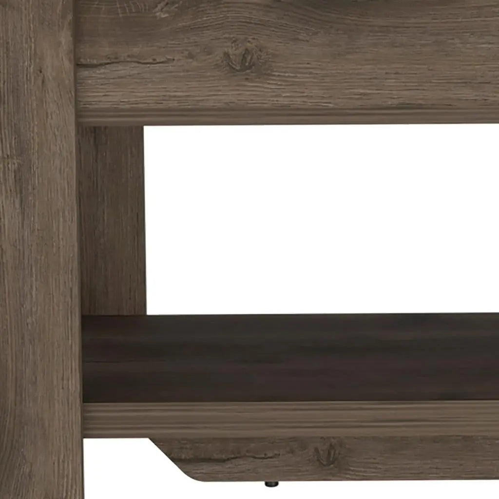 40" Dark Brown Storage Bench with Flip Top Homeroots Living Room