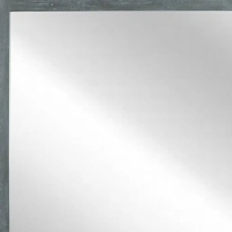 40" Dark Gray Solid Wood Framed Accent Mirror Homeroots Bed & Bath