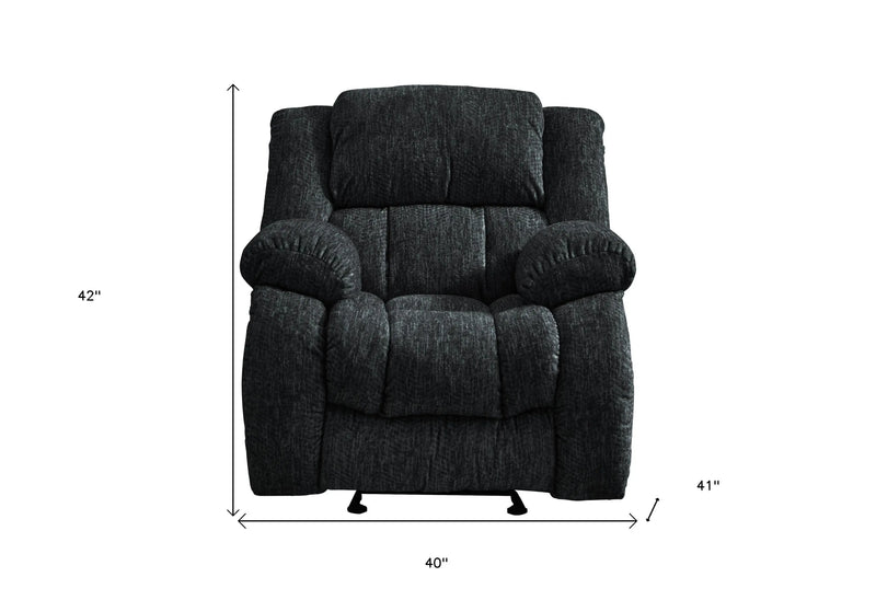 40" Gray Fabric Gliding Recliner Homeroots Living Room