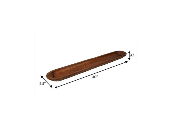 40" Natural Solid Wood Oval Dough Bowl Homeroots Kitchen & Dining