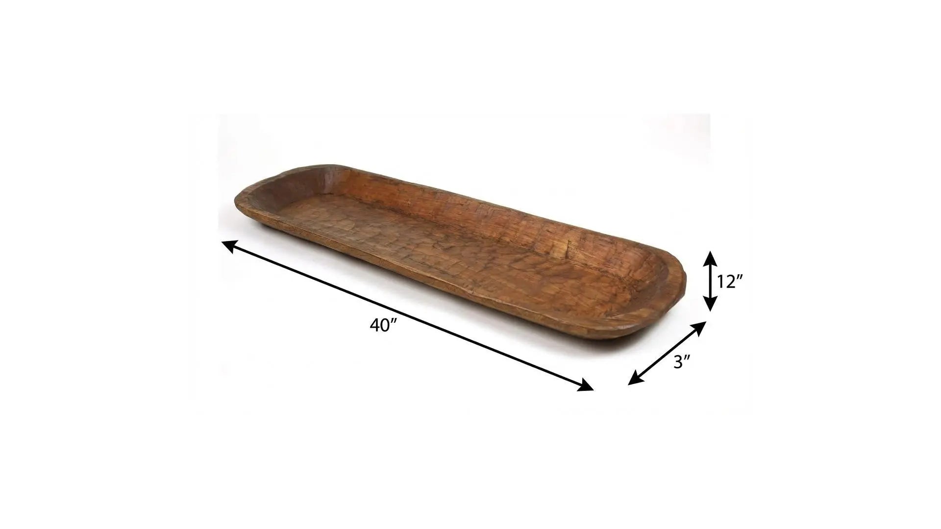 40" Natural Solid Wood Oval Dough Bowl Homeroots Kitchen & Dining
