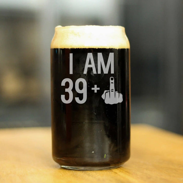 40th Birthday Gifts - 39 Middle Finger Beer Can Pint Glass Bevvee