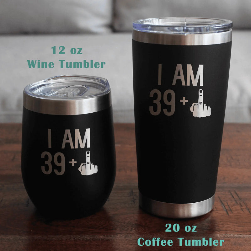 40th Birthday Gifts - 39 Middle Finger Pint Glass for Beer Bevvee