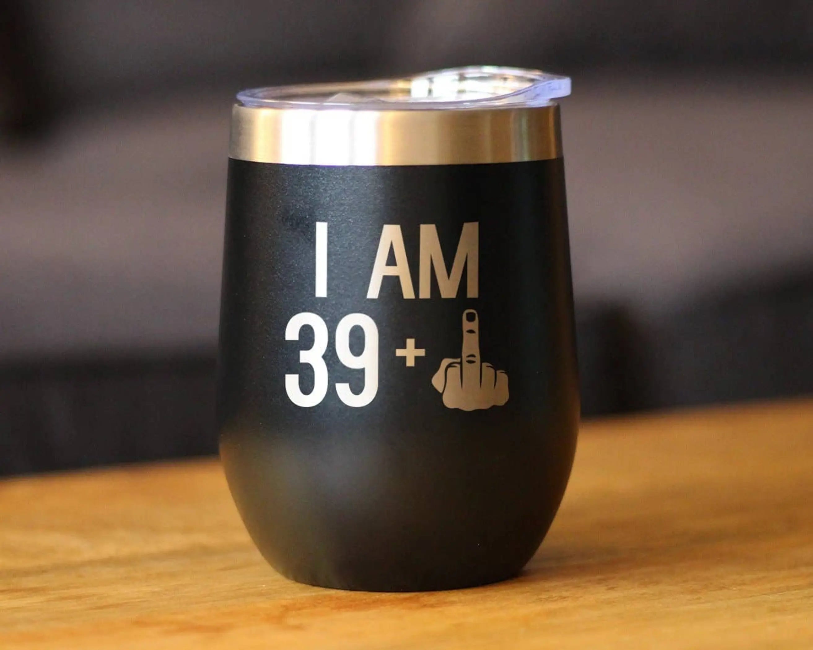 40th Birthday Gifts - Middle Finger Insulated Wine Tumbler Bevvee