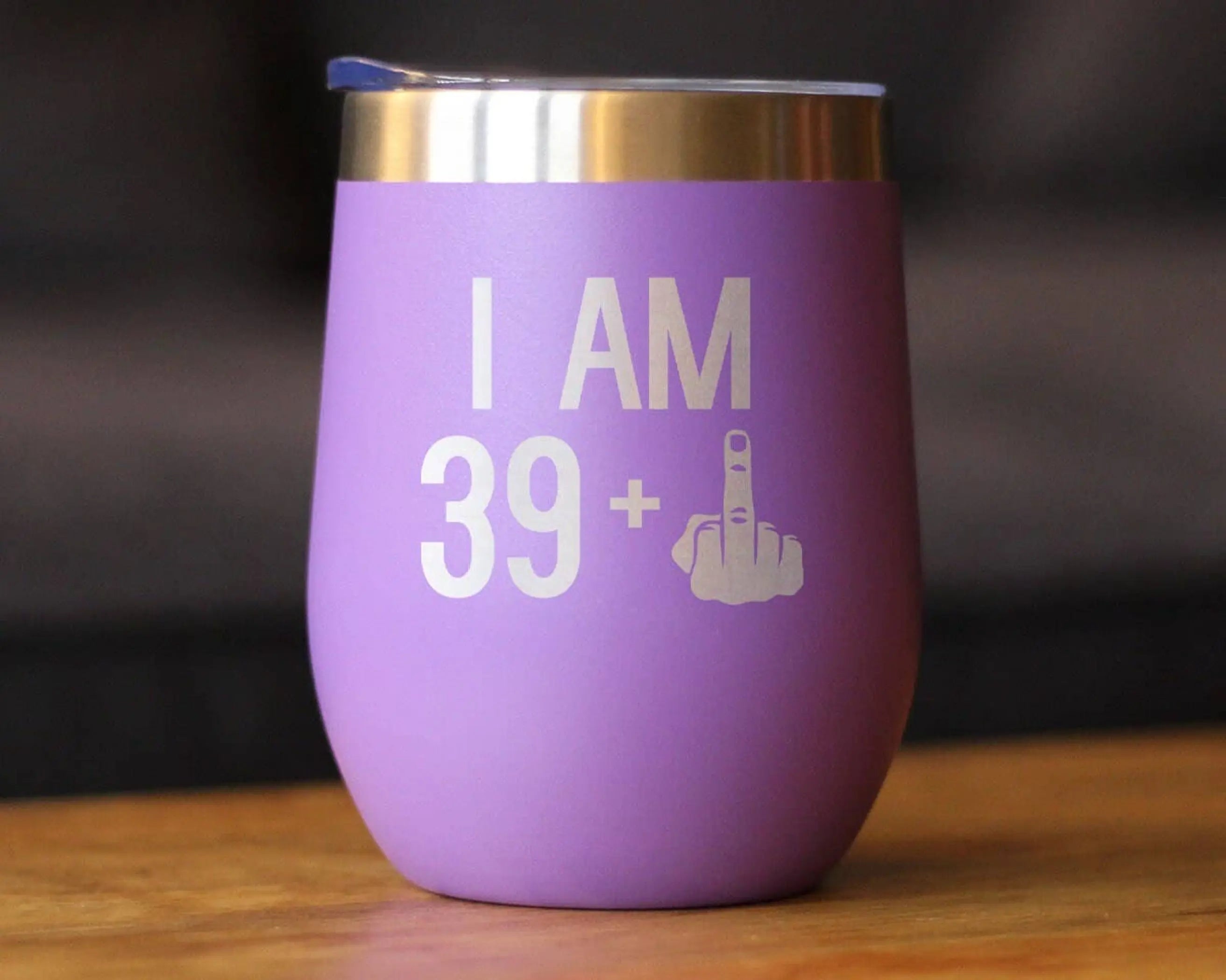 40th Birthday Gifts - Middle Finger Insulated Wine Tumbler Bevvee