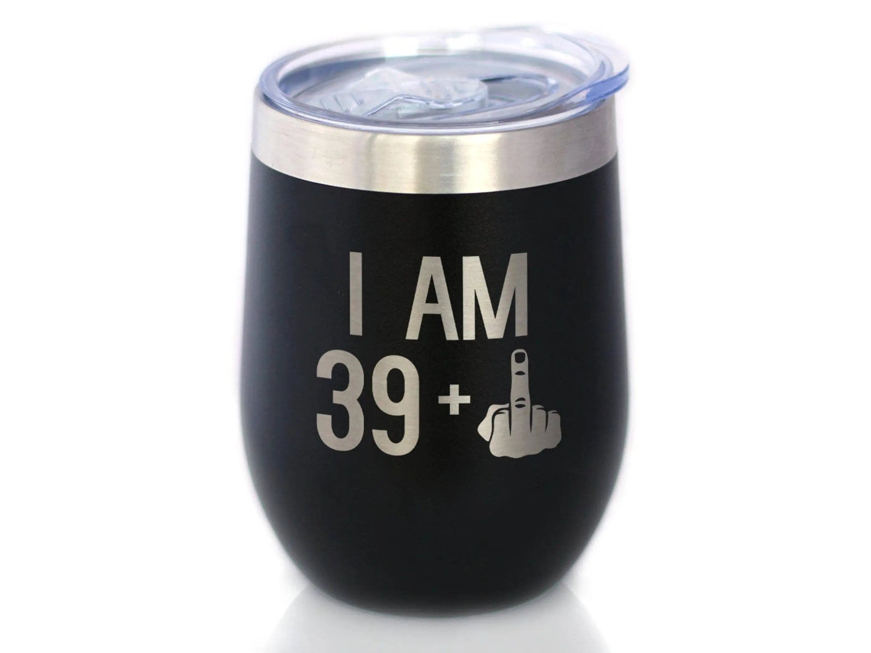 40th Birthday Gifts - Middle Finger Insulated Wine Tumbler Bevvee
