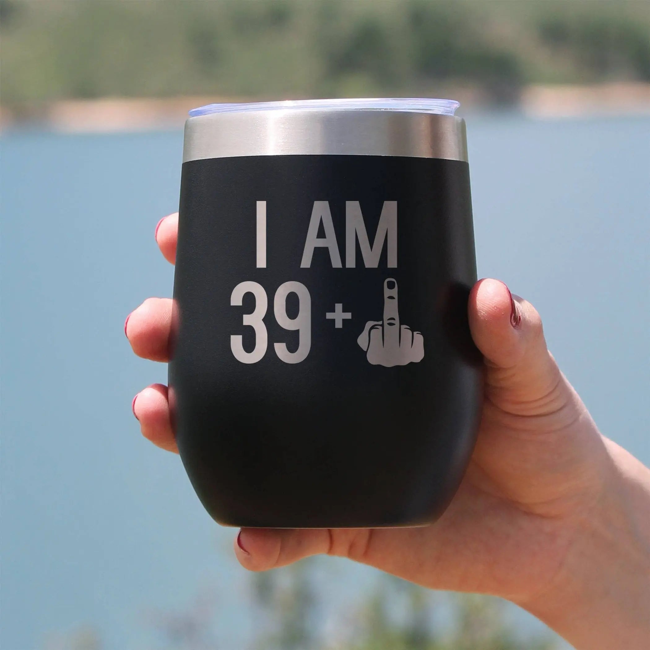 40th Birthday Gifts - Middle Finger Insulated Wine Tumbler Bevvee