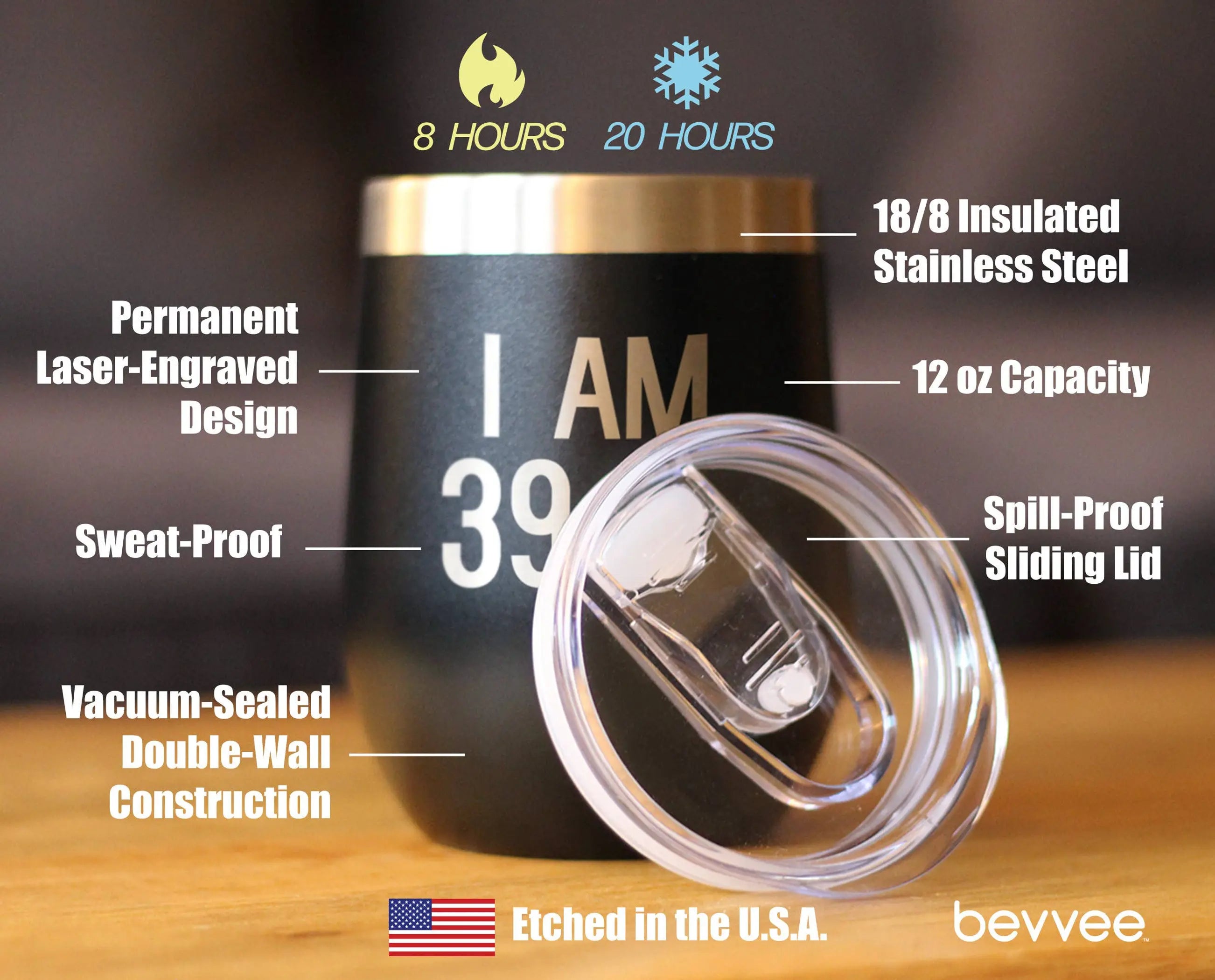 40th Birthday Gifts - Middle Finger Insulated Wine Tumbler Bevvee