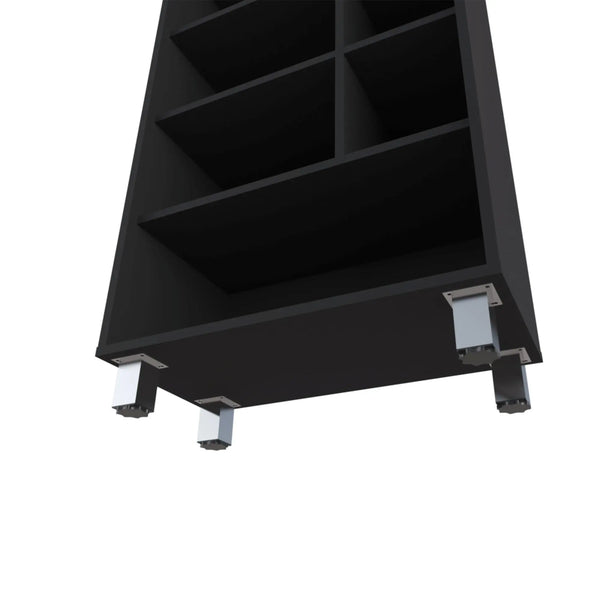 41" Black Wood Four Tier Bookcase Homeroots Office