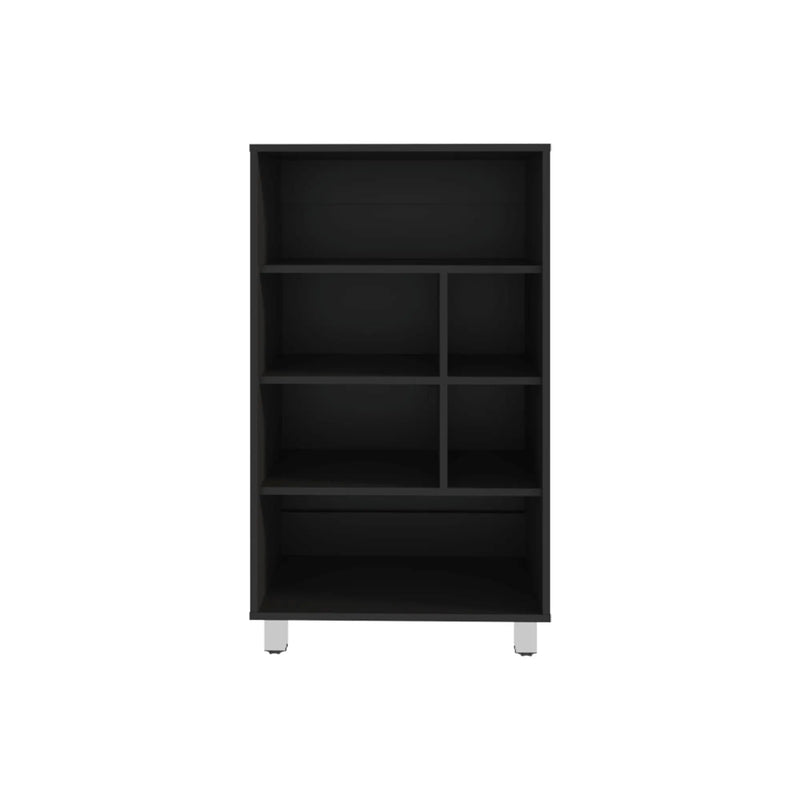 41" Black Wood Four Tier Bookcase Homeroots Office