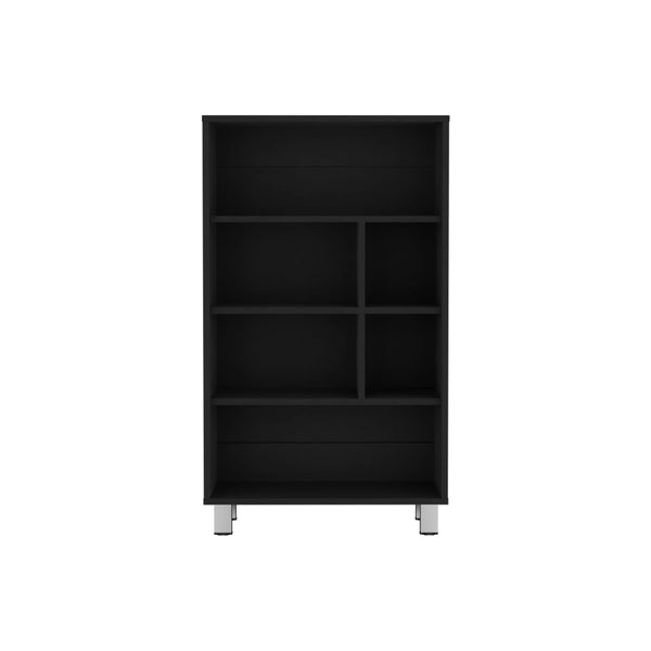 41" Black Wood Six Tier Bookcase Homeroots Office