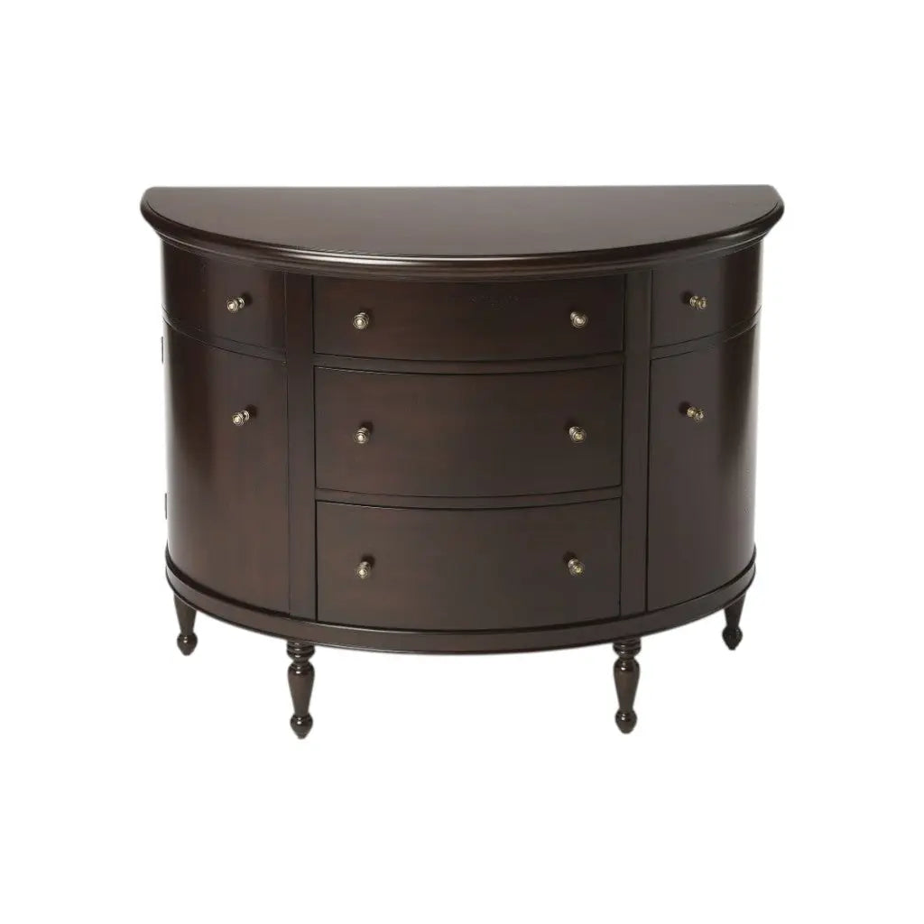 41" Dark Brown Solid Wood Five Drawer Sideboard Homeroots Kitchen & Dining