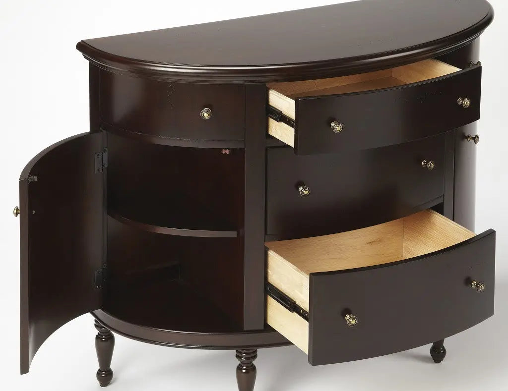 41" Dark Brown Solid Wood Five Drawer Sideboard Homeroots Kitchen & Dining