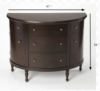41" Dark Brown Solid Wood Five Drawer Sideboard Homeroots Kitchen & Dining