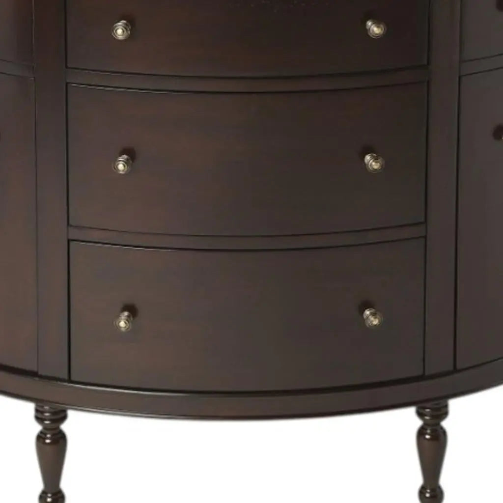 41" Dark Brown Solid Wood Five Drawer Sideboard Homeroots Kitchen & Dining