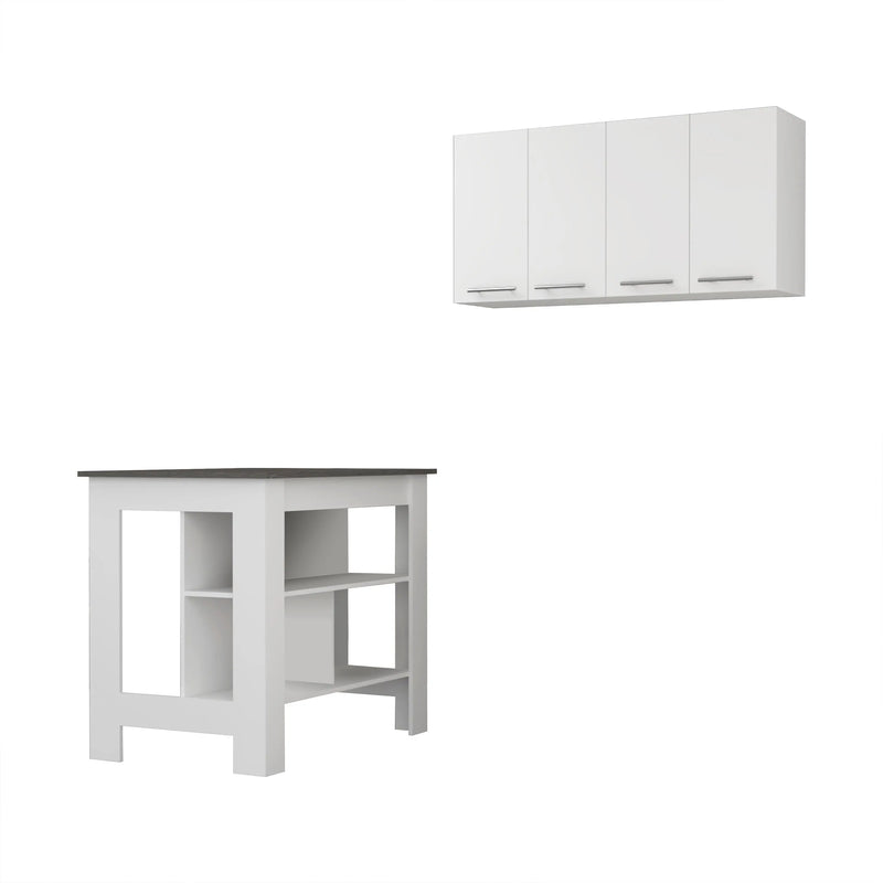 41" Dark Gray and White Wood Kitchen Island Set With Storage Homeroots Kitchen & Dining