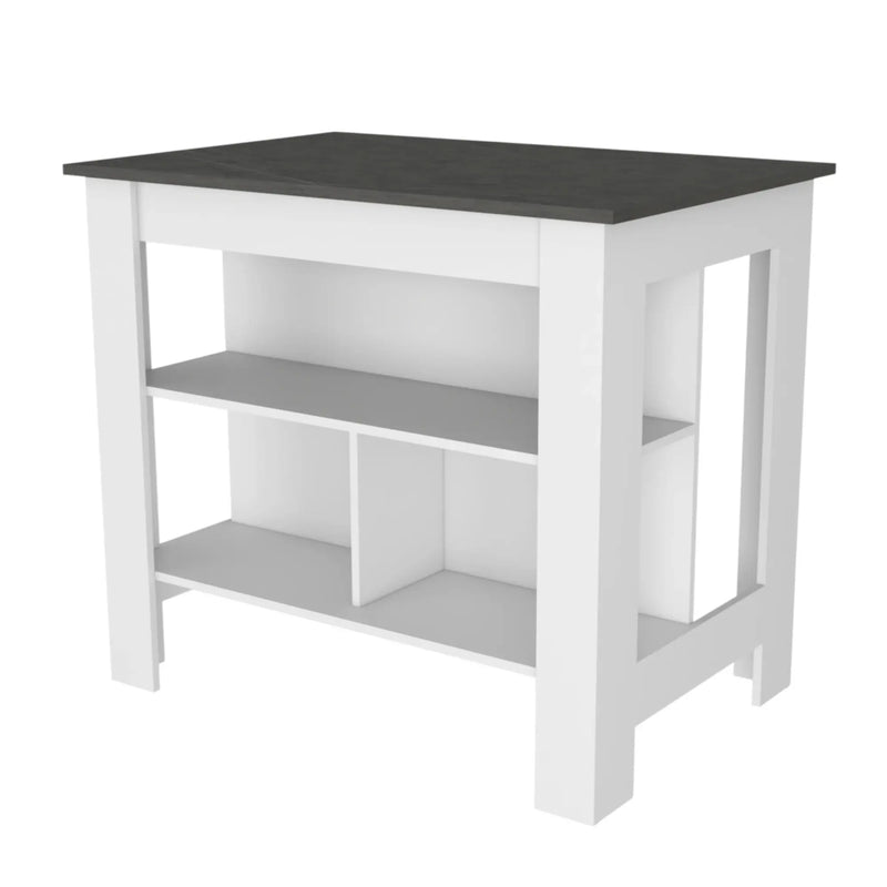 41" Dark Gray and White Wood Kitchen Island Set With Storage Homeroots Kitchen & Dining