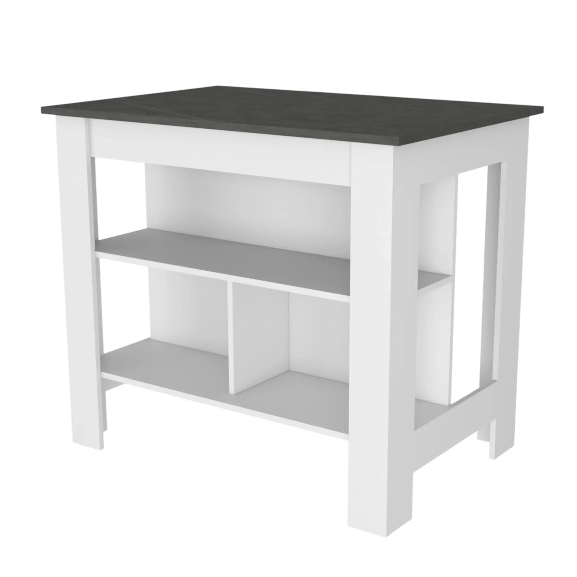 41" Dark Gray and White Wood Kitchen Island Set With Storage Homeroots Kitchen & Dining