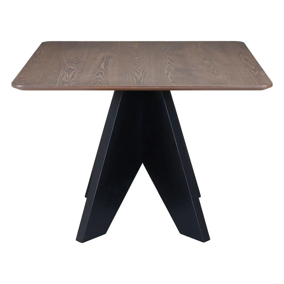 41" Espresso Wood Pedestal Base Square Dining Table Homeroots Kitchen & Dining