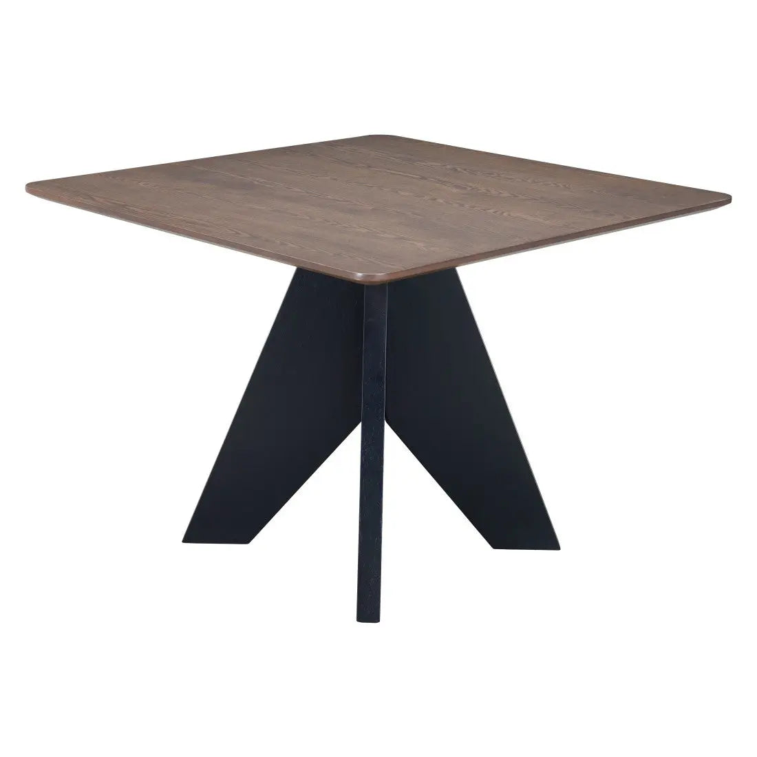 41" Espresso Wood Pedestal Base Square Dining Table Homeroots Kitchen & Dining