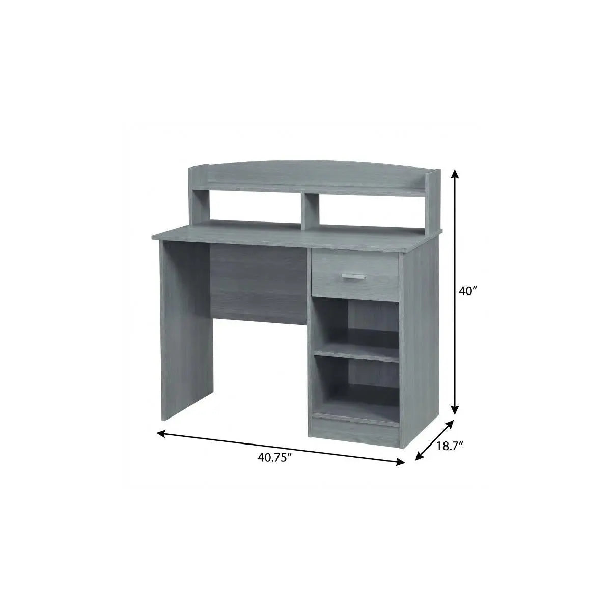 41" Gray Wood Writing Desk Homeroots