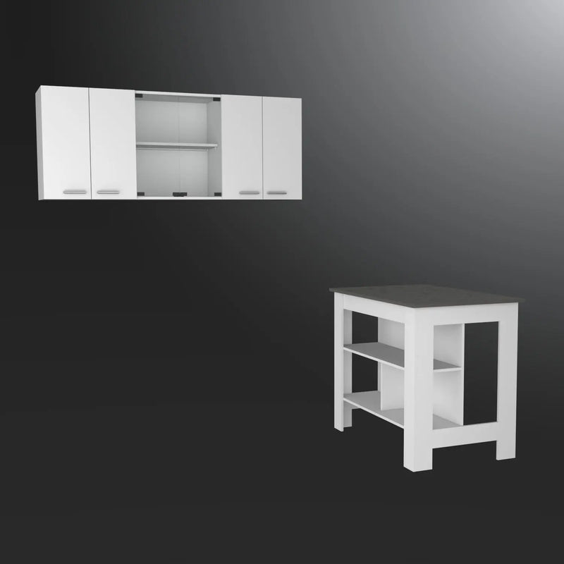 41" Gray and White Wood Kitchen Island Set With Storage Homeroots Kitchen & Dining